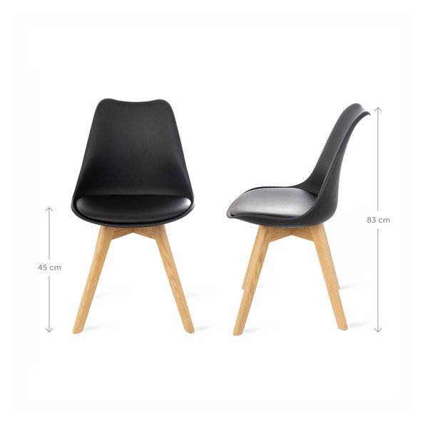 Černá židle s bukovými nohami loomi.design Retro