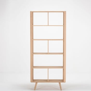 Bibliotecă din lemn de stejar gazzda ena, 90 x 35 x 200 cm