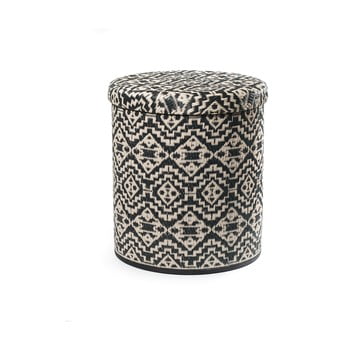 Puf cu spațiu pentru depozitare, adecvat pentru exterior fab hab kilimanjaro black, alb - negru