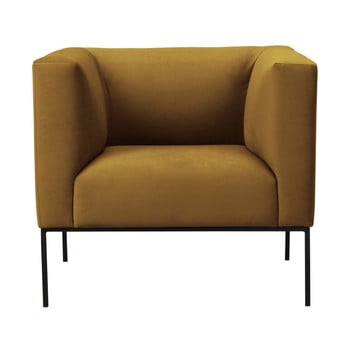 Fotoliu din catifea windsor & co sofas neptune, galben