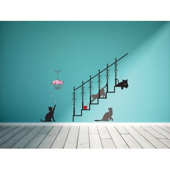 Autocolant Ambiance Cats, stairs and rose petals