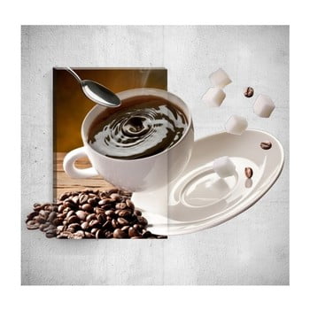 Tablou de perete 3d mosticx coffee time, 40 x 60 cm