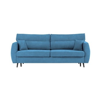 Canapea extensibilă cu 3 locuri și spațiu pentru depozitare Cosmopolitan design Brisbane, 231 x 98 x 95 cm, albastru