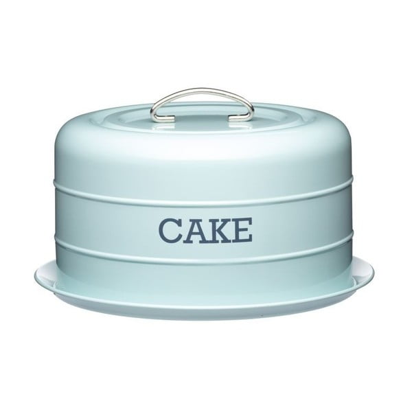 Modrá plechová dóza na koláč Kitchen Craft Nostalgia, ⌀ 28,5 cm