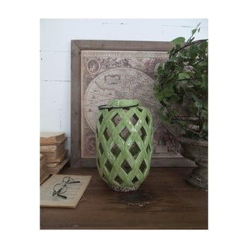 Felinar din ceramică orchidea milano, înălțime 28 cm, verde