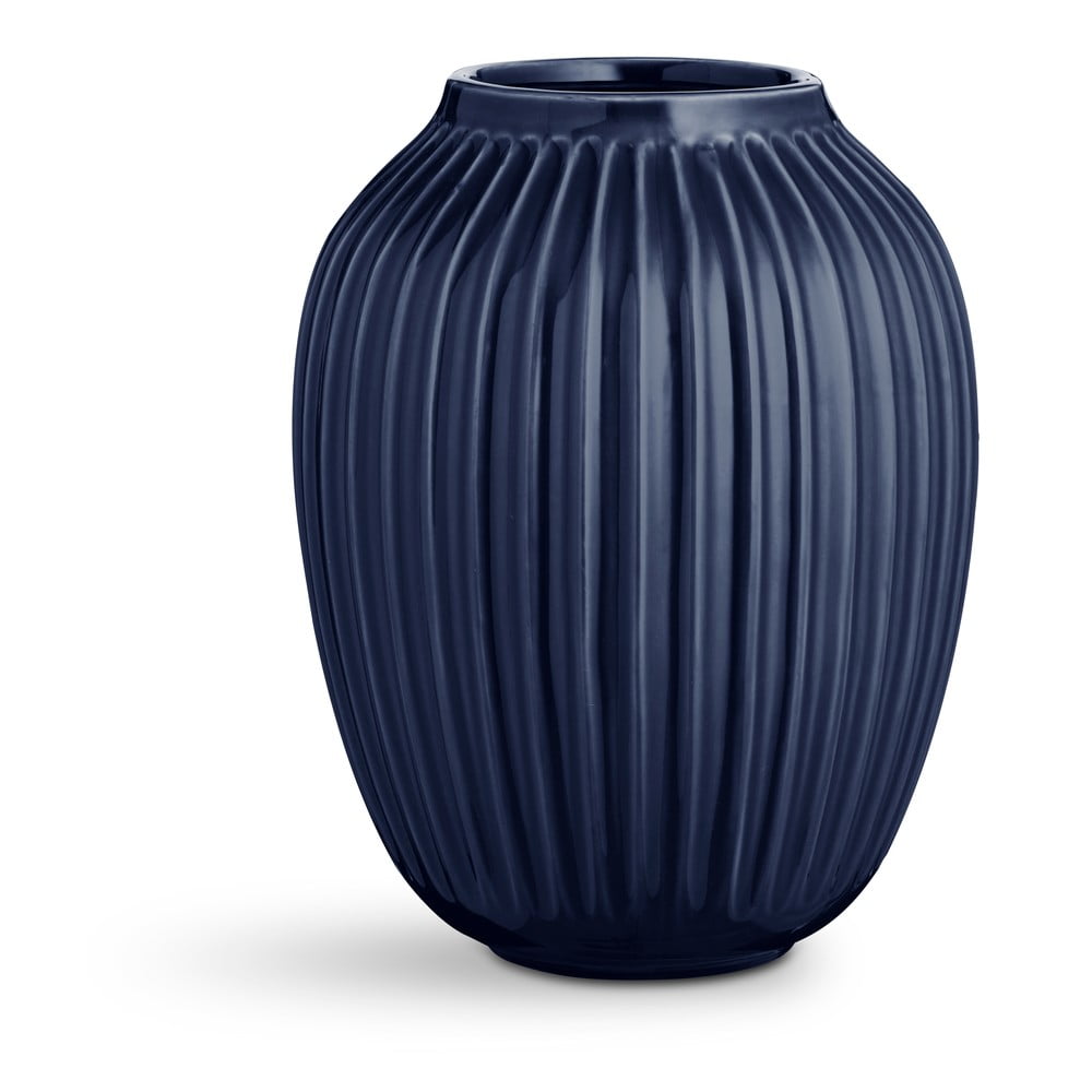 Tmavě modrá kameninová váza Kähler Design Hammershoi, ⌀ 20 cm