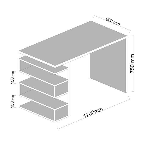 Bílý pracovní stůl Gardo Snake