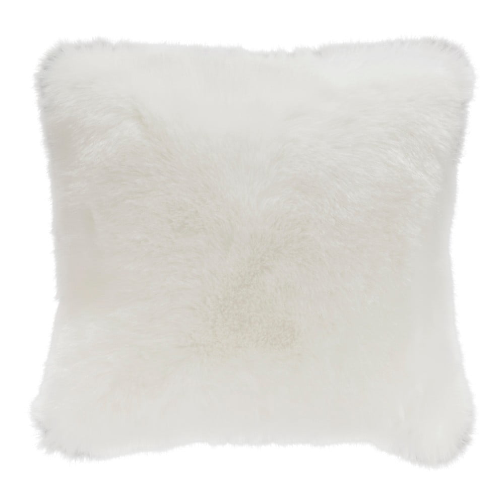 Bílý polštář z umělé kožešiny Mint Rugs Soft, 43 x 43 cm