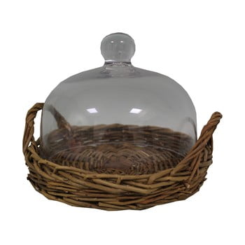 Coș răchită cu capac antic line bell, ⌀ 26 cm