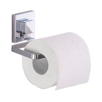Suport pentru hârtie igienică wenko quadrio cu sistem de prindere vacuum-loc, până la 33 kg