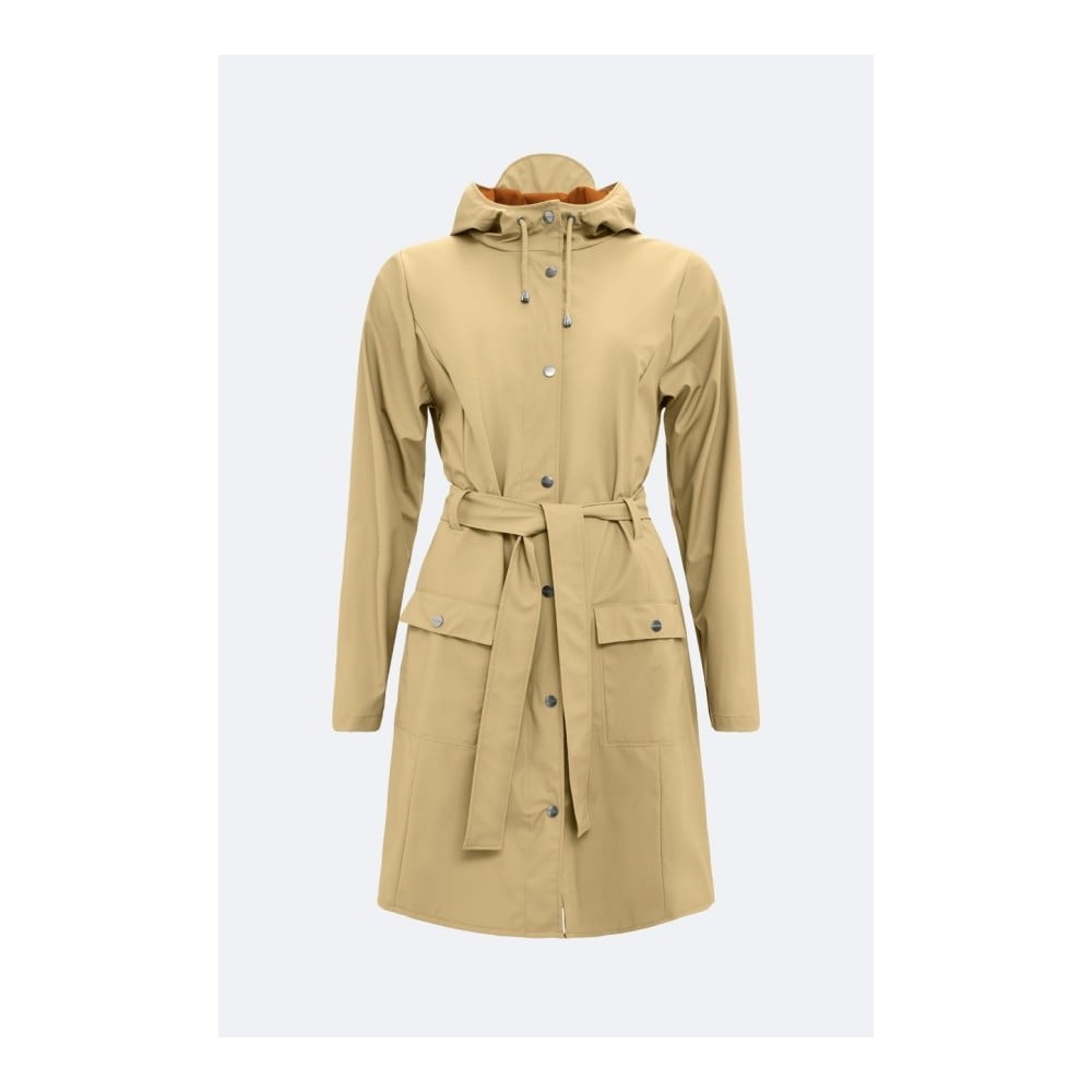 Béžový dámský plášť s vysokou voděodolností Rains Curve Jacket, velikost M / L