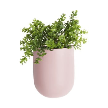Ghiveci suspendat din ceramică pt living oval, roz deschis