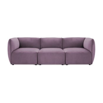 Canapea modulară cu 3 locuri vivonita velvet cube, mov lila