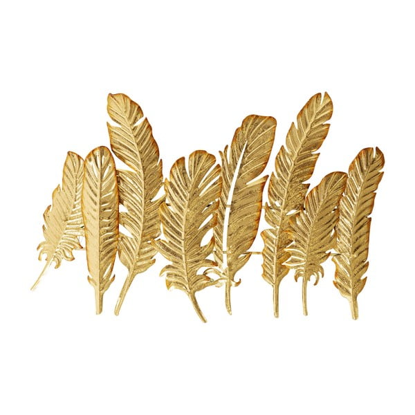 Kovový nástěnný věšák ve zlaté barvě Kare Design Leaf, šířka 86 cm