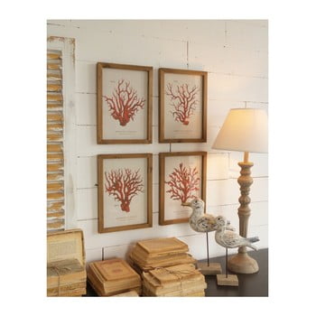 Set 4 tablouri orchidea milano corallo