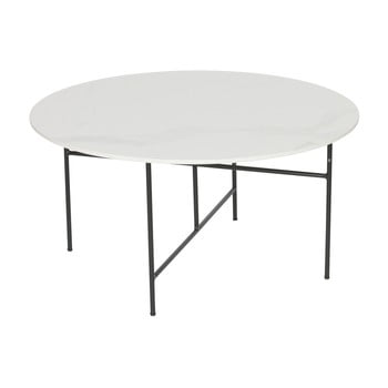 Măsuță de cafea cu blat din porțelan woood vida, ⌀ 80 cm, alb