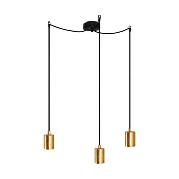 Lustră cu 3 cabluri bulb attack cero, negru - auriu