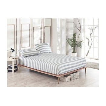 Set cearșaf elastic și față de pernă clementino gris dulo, 100 x 200 cm