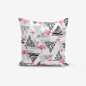 Față de pernă cu amestec din bumbac minimalist cushion covers with points flamingo, 45 x 45 cm