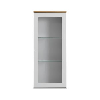 Vitrină cu detalii în decor de stejar cu 1 ușă tenzo dot, înălțime 95 cm, alb