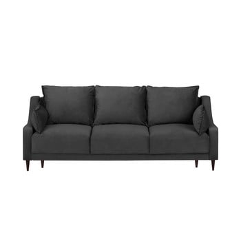 Canapea extensibilă cu 3 locuri și spațiu de depozitare mazzini sofas freesia, gri închis