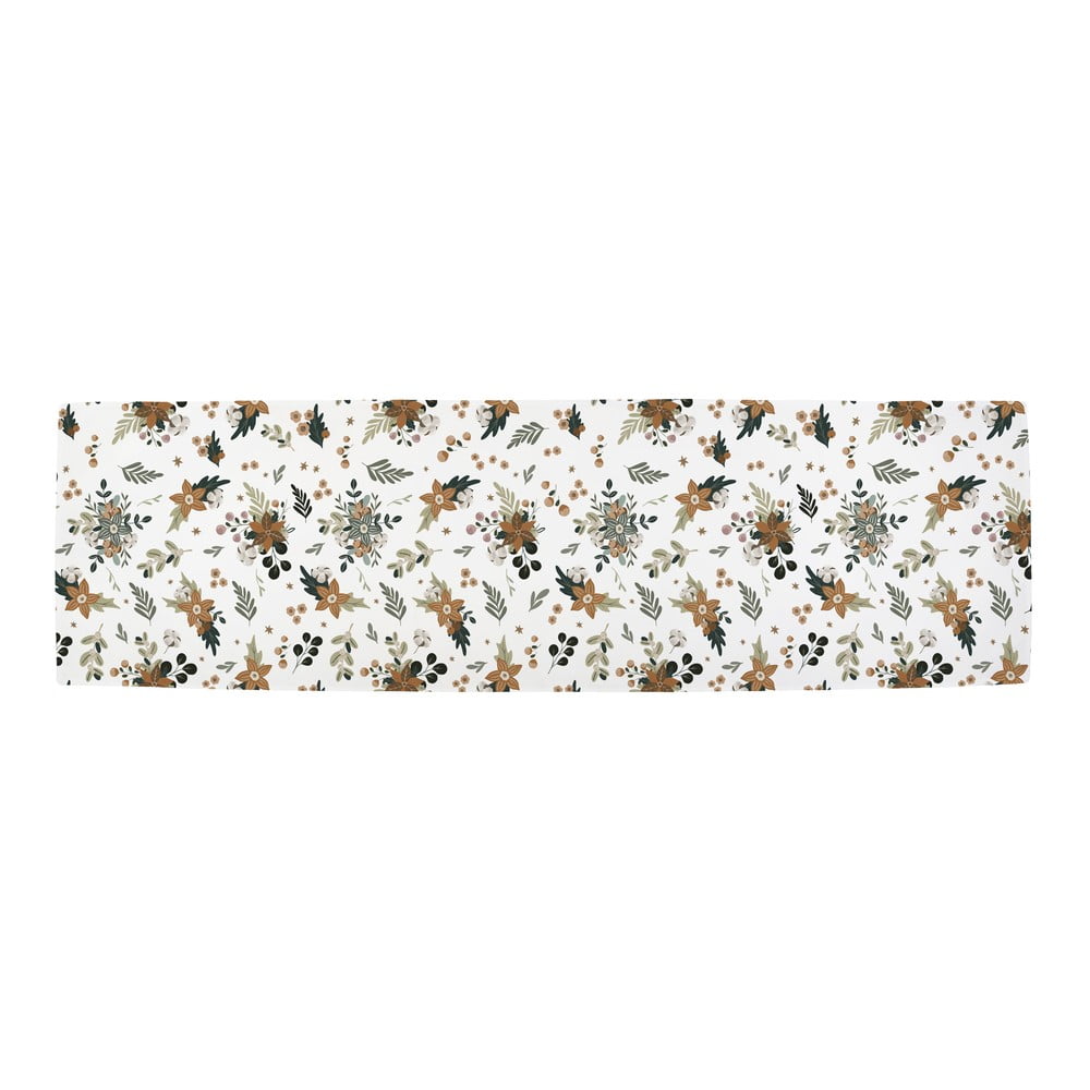 Bavlněný běhoun na stůl s vánočním motivem 40x140 cm Festive Flowers – Butter Kings