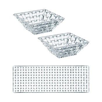 Set 2 boluri și platou servire din cristal Nachtmann Bossa Nova