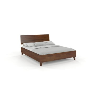 Pat dublu din lemn masiv de pin skandica viveca dark, 160 x 200 cm