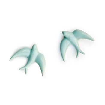 Set 2 decoraţiuni de perete handmade velvet atelier golondrinas, albastru