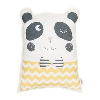 Pernă din amestec de bumbac pentru copii apolena pillow toy panda, 25 x 36 cm, galben