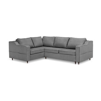 Canapea extensibilă cu 5 locuri și spațiu de depozitare mazzini sofas narcisse, pe partea stângă, gri închis