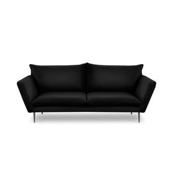 Canapea cu 4 locuri din catifea mazzini sofas acacia, lungime 225 cm, negru