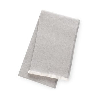 Pled din amestec de bumbac euromant linen, 140 x 180 cm, gri deschis