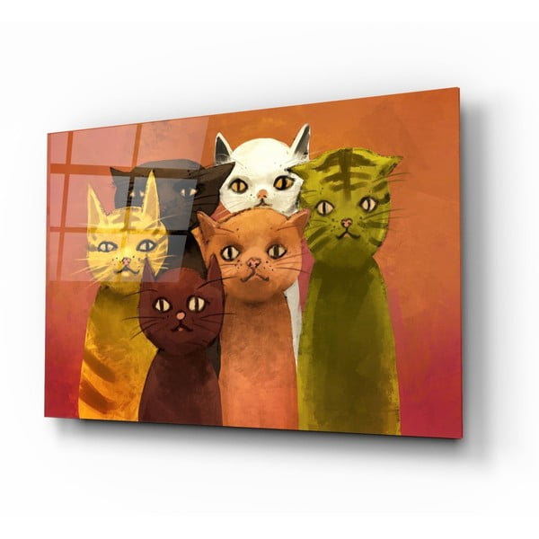 Skleněný obraz Insigne Cartoon Cats, 72 x 46 cm