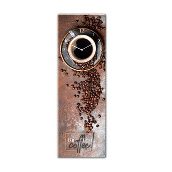 Ceas de perete din sticlă styler first coffee, 20 x 60 cm