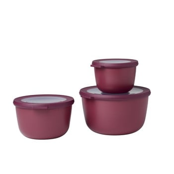 Set 3 cutii pentru gustări rosti mepal cirqula nordic, roșu închis