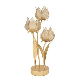 Sfeșnic pentru 3 lumânări mauro ferretti flowery, înălțime 66 cm, auriu