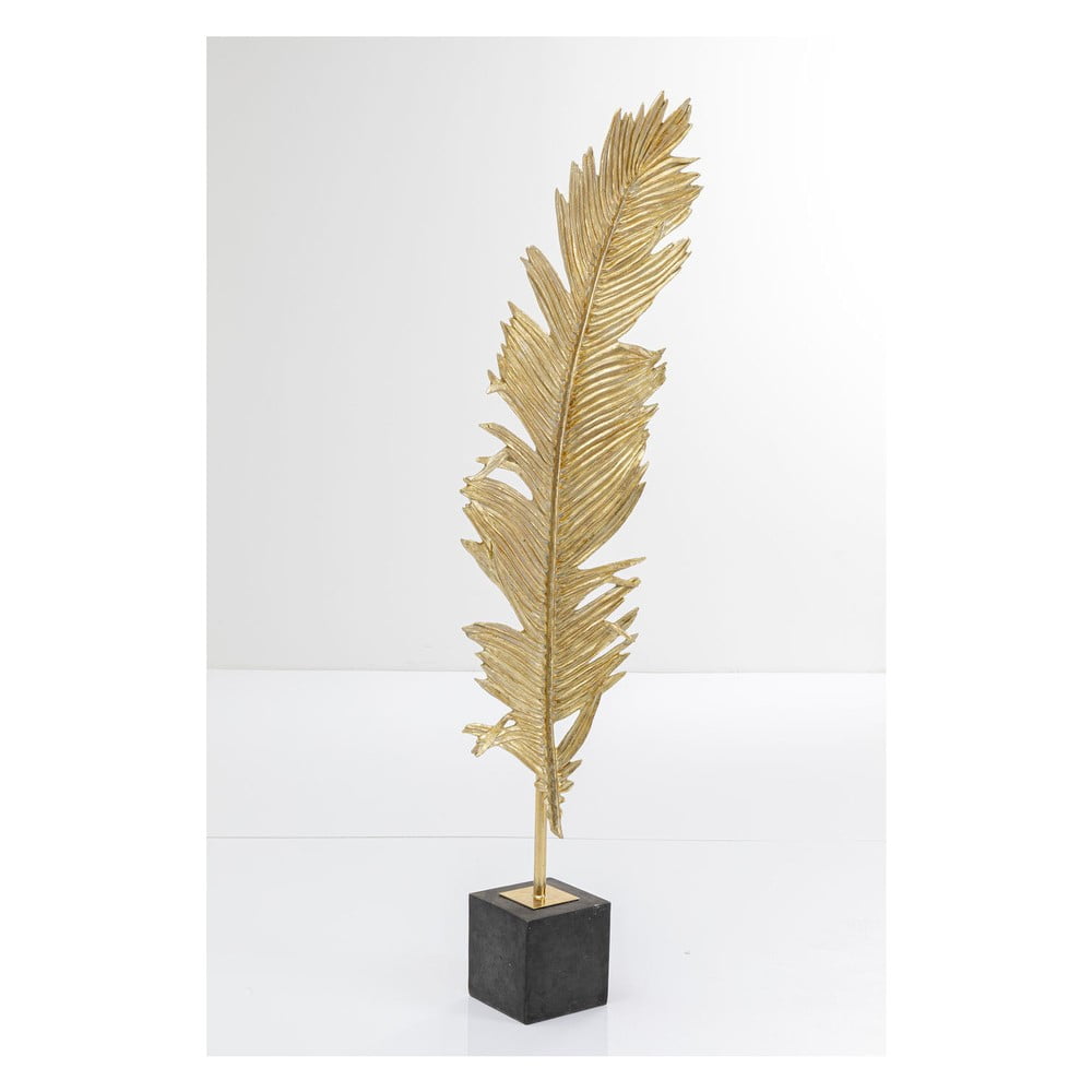Dekorace ve zlaté barvě ve tvaru pera Kare Design Feather, 147 cm