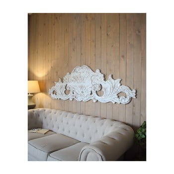 Decorațiune de perete din lemn de mango orchidea milano antique, lungime 180 cm, alb