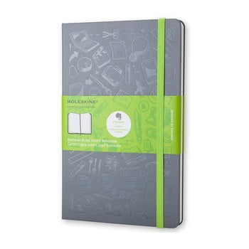 Caiet moleskine, 240 pag., hârtie dictando, copertă rezistentă, gri
