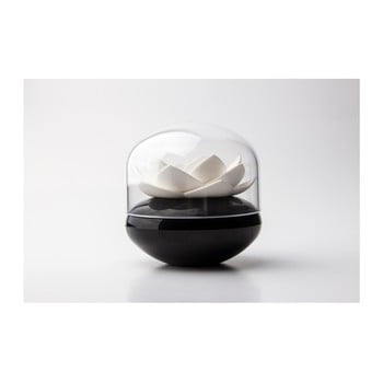 Suport bețișoare pentru urechi qualy&co lotus cotton bud, alb-negru