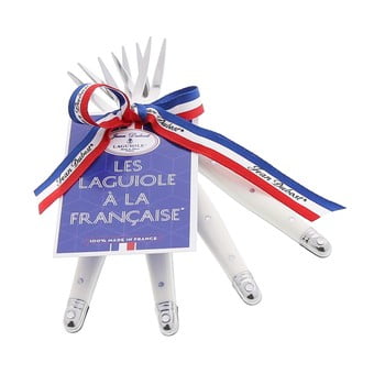 Set 4 furculițe pentru cocktail Jean Dubost A la Francaise, alb