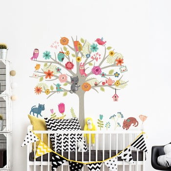 Set autocolante de perete pentru camera copiilor ambiance scandinavian tree
