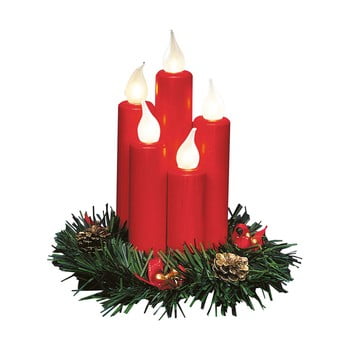 Sfeșnic cu becuri cu led markslöjd hanna, înălțime 20 cm, roșu