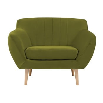 Fotoliu cu picioare de culoare deschisă mazzini sofas sardaigne, verde