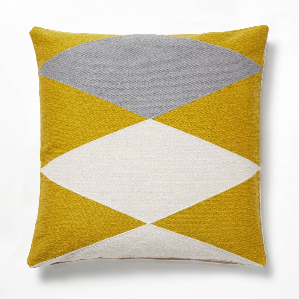 Žluto-šedý polštář La Forma Vang, 45 x 45 cm