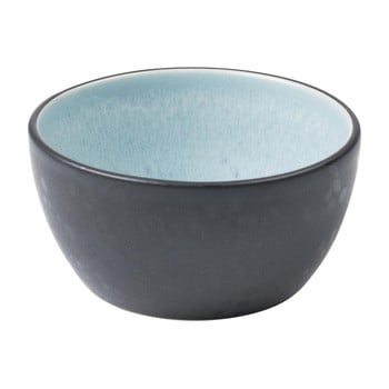 Bol din ceramică și glazură interioară albastru deschis bitz mensa, diametru 10 cm, negru