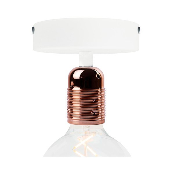 Bílé stropní svítidlo s měděnou objímkou Bulb Attack Uno Basic
