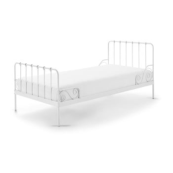 Pat metalic pentru copii vipack alice, 90 x 200 cm, alb