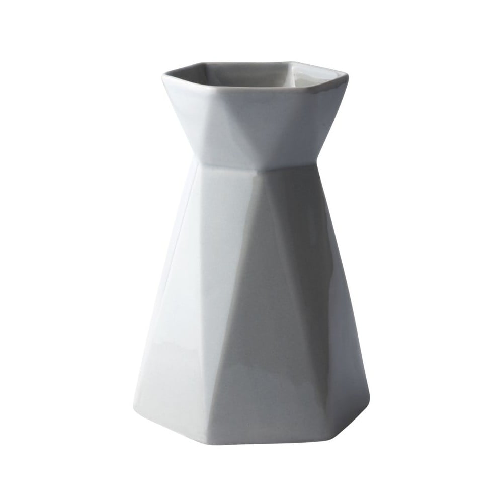 Váza KJ Collection Geometric Grey, 17,9 cm